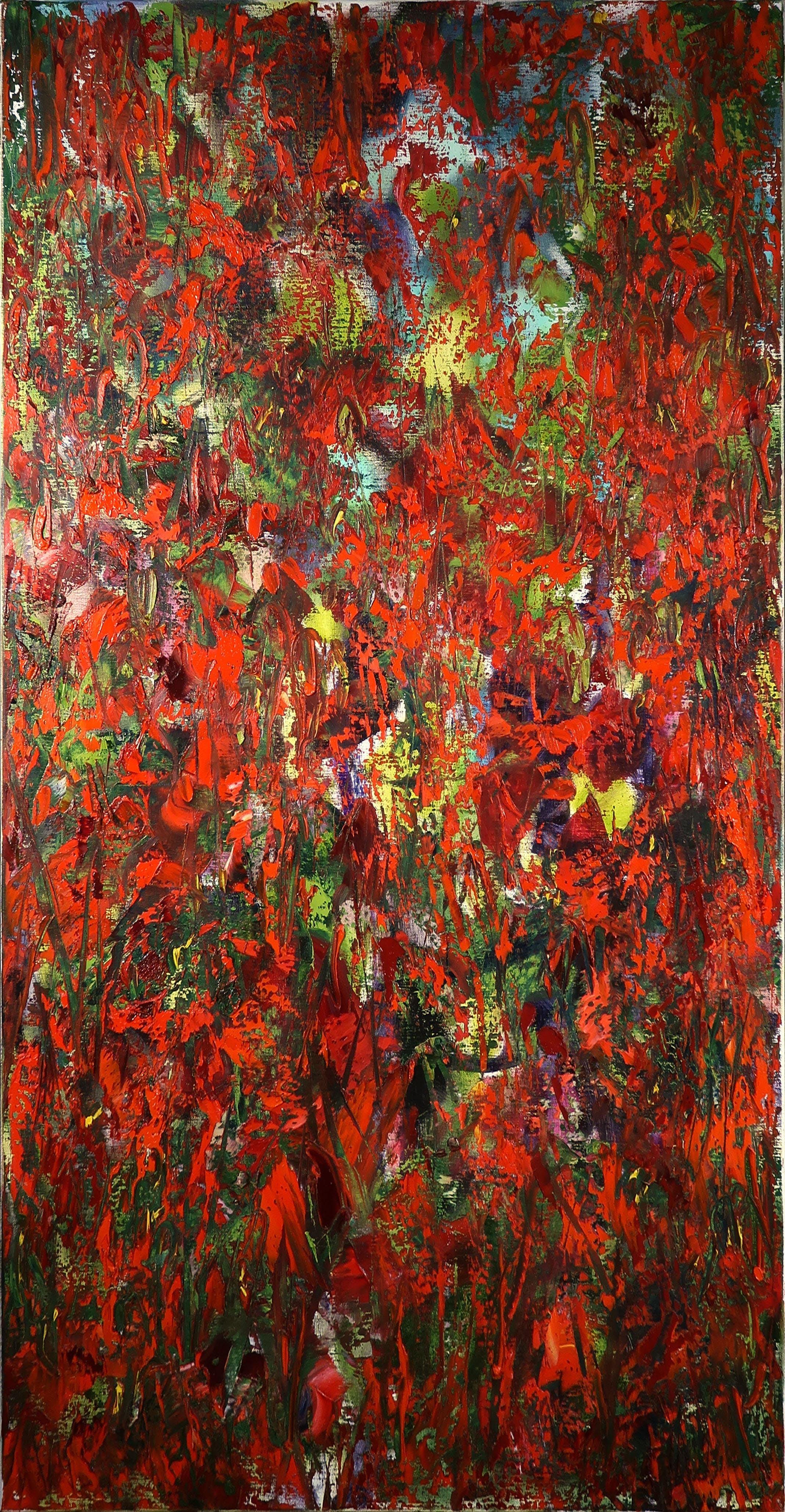 Hans Keuls - Olieverf op doek, Belcampo Rosso, inclusief oeuvrecatalogus (Zeer groot) verkocht voor € 500!