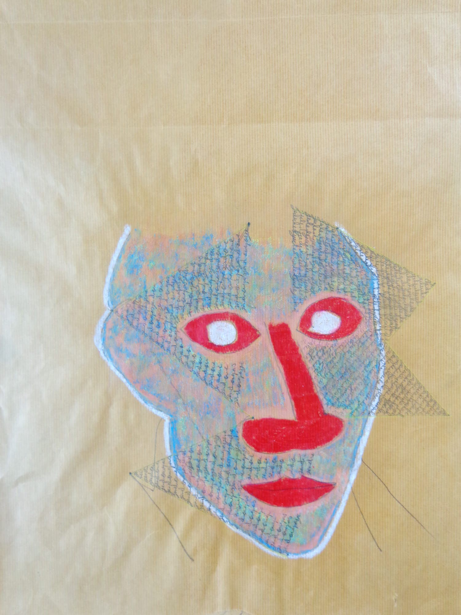 Dirk Celis - HOOFD / ORIGINEEL WERK / 67x51x5cm / KADER kopen? Bied vanaf 25!