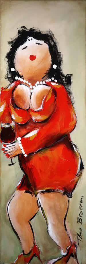 Theo Broeren - Acryl op doek, Jeanet (Groot) verkocht voor € 120!