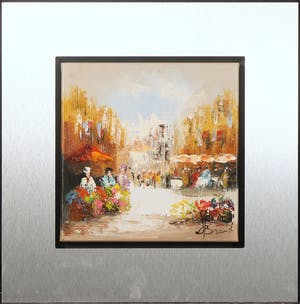 Henry Brand - Olieverf op doek, Terrasjes - Ingelijst kopen? Bied vanaf 1!