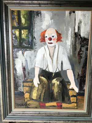 Paul Permeke - Olieverf schilderij: Clown verkocht voor € 450!