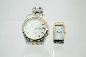 56 - Stalen bicolor Heren en Dames polshorloges met band Seiko kopen? Bied vanaf 30!