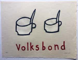 Klaas Gubbels - houtdruk ‘Volksbond’ - 2010 - oplage 19/25. verkocht voor € 295!