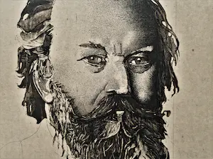 Jan Prins - Realistische - kleine oplage (8) - Ets "johannes Brahms" gesigneerd kopen? Bied vanaf 1!