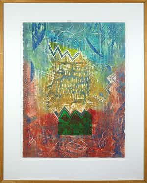 Chabab Tayefeh Mohajer - Kleurenets, Maison du Poet - Ingelijst (Groot) verkocht voor € 50!