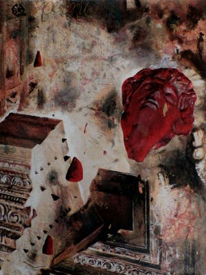 Gerti Bierenbroodspot - zeefdruk: Fallen Head (Baalbek) kopen? Bied vanaf 95!