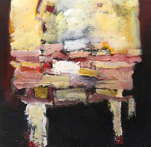 Frans Nicolai - Gemengde techniek op doek, Abstracte compositie verkocht voor € 1!