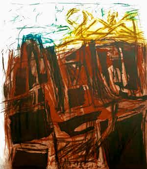 Simon Koene - Abstracte compositie, aquatint ets verkocht voor € 50!