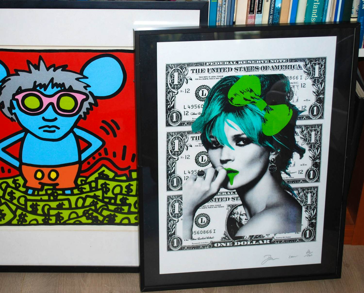 Death NYC - Kate Moss $ Green + Keith Haring's Andy Mouse : 2 zeefdrukken verkocht voor € 175!