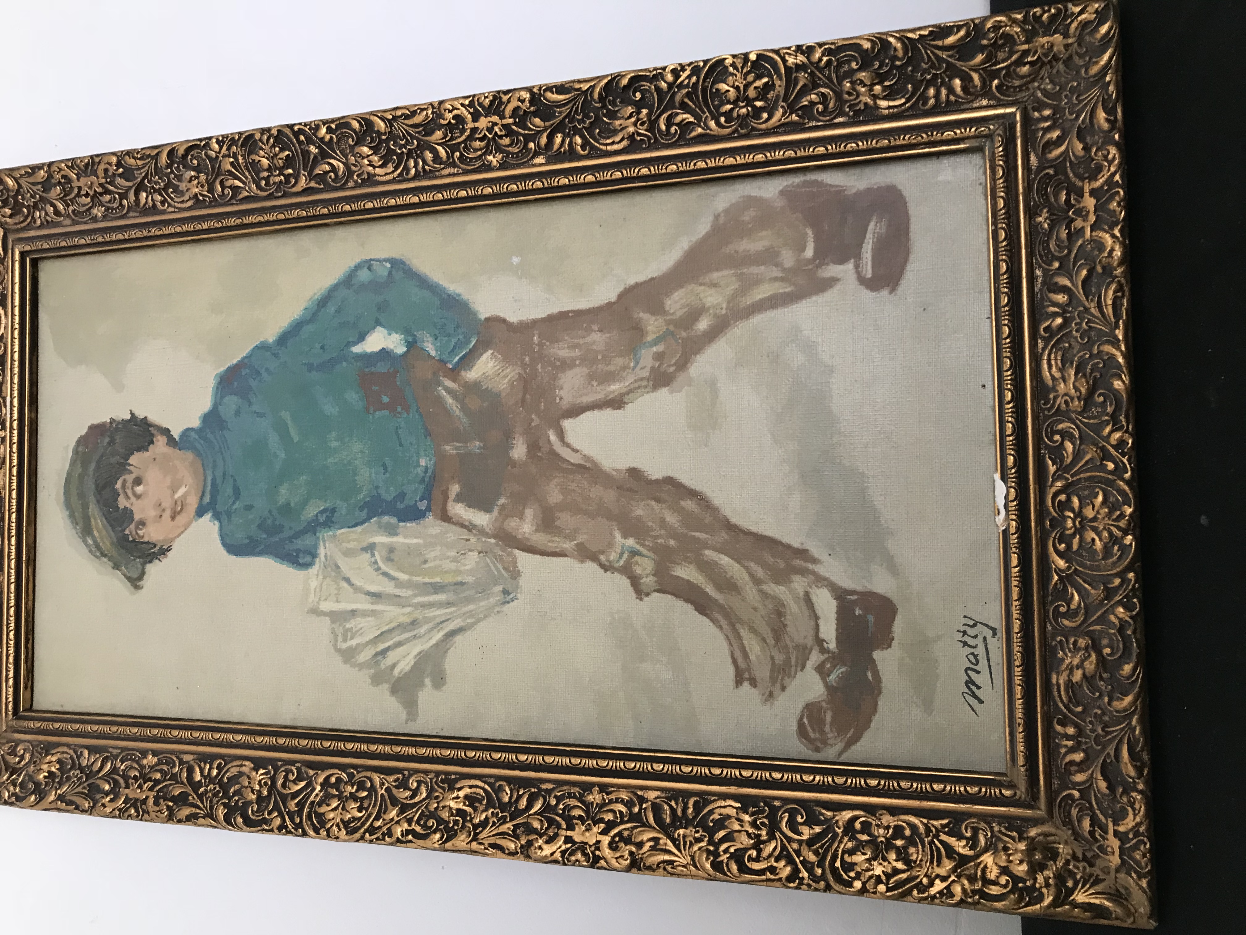 Niet of onleesbaar gesigneerd - Krantenjongen met sigaret kopen? Bied vanaf 1!