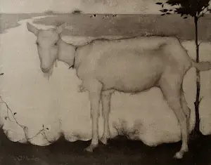 Jan Mankes - Originele Heliogravure Geit bij het Meer 1923 kopen? Bied vanaf 125!