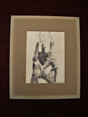 Frans Kohler - Leuke jaren 60 (1968) Houtskooltekening "zittend meisje" gesigneerd kopen? Bied vanaf 18!