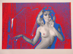 Henk van der Vet - Smoking Girl - Zeefdruk kopen? Bied vanaf 40!