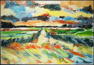 Rinus Blomsteel - Olieverf op doek, Landschap - Ingelijst (Groot) vendu pour 100€ !