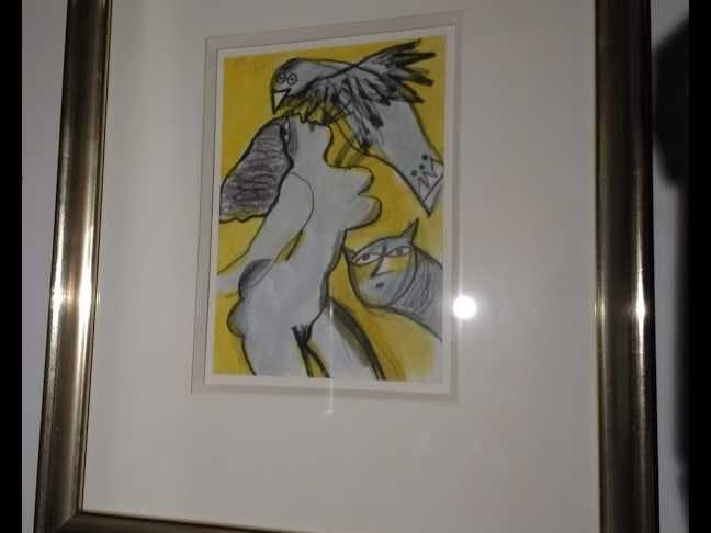 Corneille - tekening in krijt en aquarel, gesigneerd en gedateerd '95, ingelijst kopen? Bied vanaf 1100!