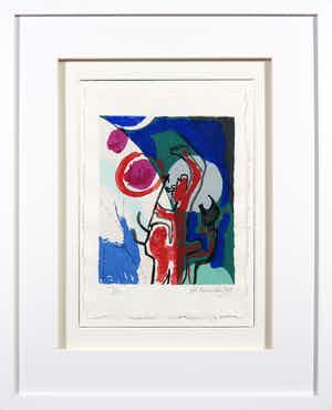 Corneille - Zeefdruk uit Een schedel vol stem - Ingelijst verkocht voor € 1!