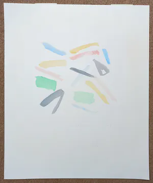 Ruscha Langelaan - Abstracte compositie, aquarel kopen? Bied vanaf 30!