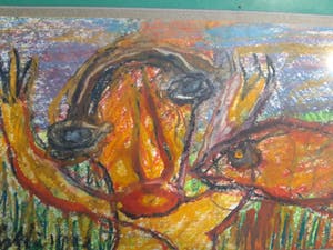 Lotti van der Gaag - tekening uit 1983, gesigneerd en ingelijst CoBrA kopen? Bied vanaf 300!