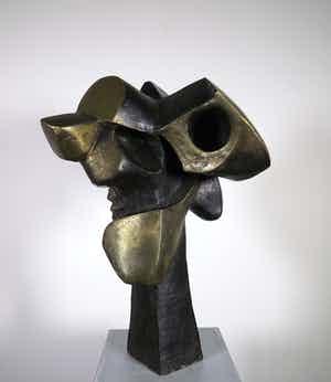 Brons (Onbekend) - Groot vrijgevormd bronzen sculptuur verkocht voor € 350!