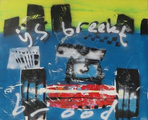 Herman Brood - Acryl en spuitbus op doek, IJs breekt (Groot) kopen? Bied vanaf 2000!