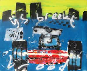 Herman Brood - Acryl en spuitbus op doek, IJs breekt (Groot) verkocht voor € 2000!