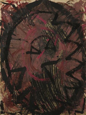 Martin Peulen - Gemengde techniek op (kranten)papier, Zonder titel kopen? Bied vanaf 10!