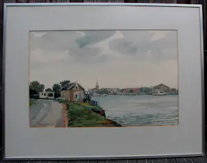 Gerrit Neven - Ingelijste aquarel: IJssel - 1997 kopen? Bied vanaf 199!