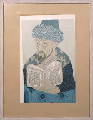 Sees Vlag - Linosnede, Magiër - Ingelijst kopen? Bied vanaf 35!