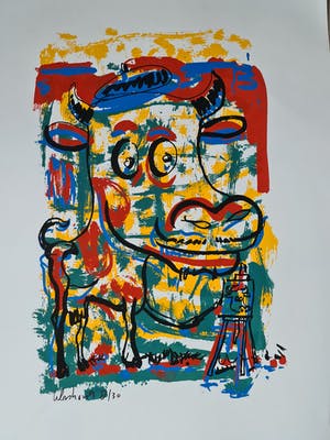 Peter Klashorst - Cow - gesigneerd - 30 ex. kopen? Bied vanaf 1!