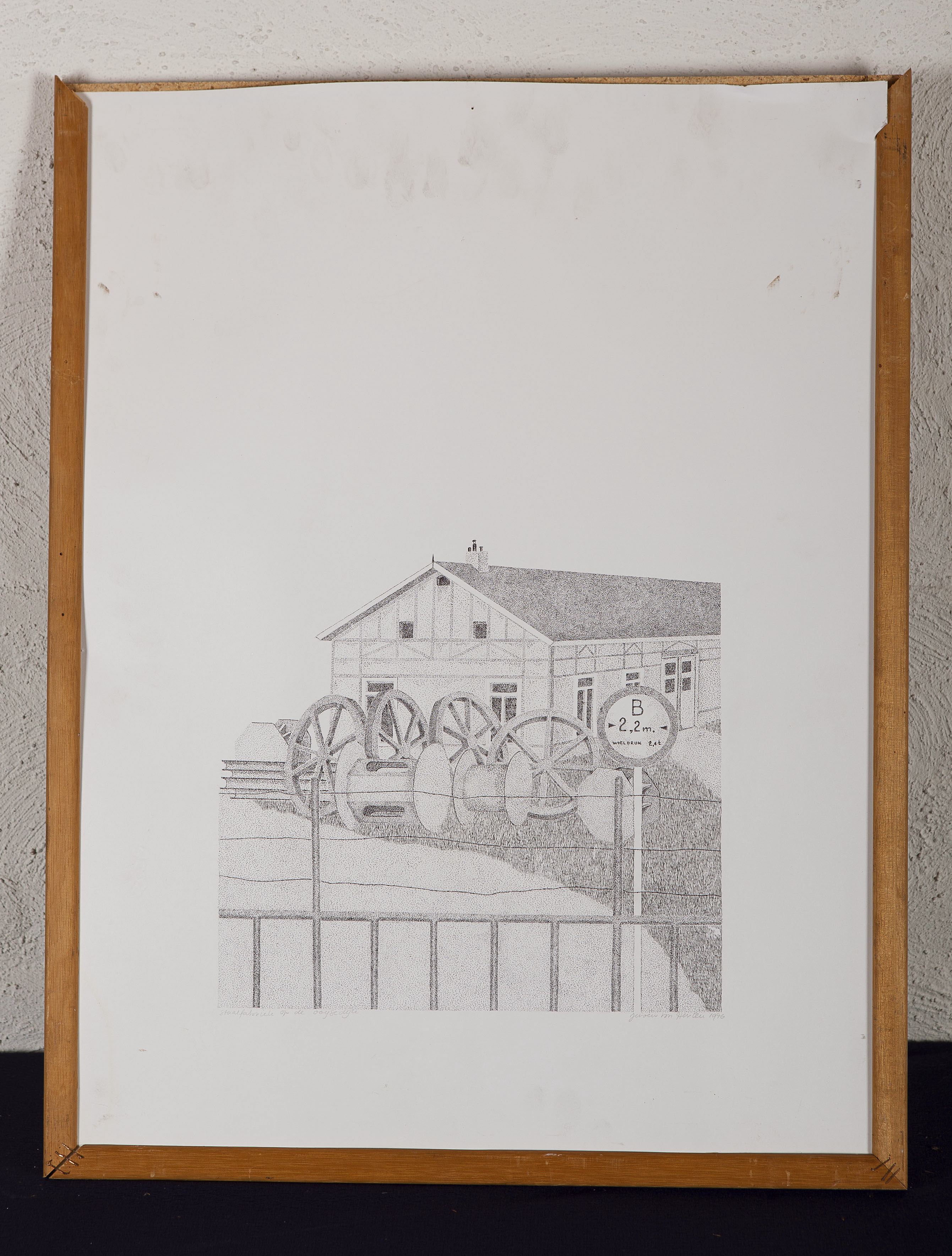 Jeroen van Herten - Staalfabriek op de Ooysedijk - Potlood en inkt op papier - BKR Nijmegen kopen? Bied vanaf 5!