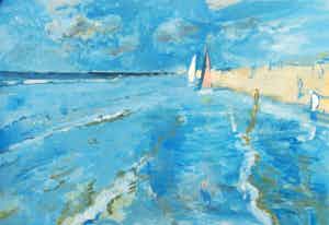 Niet of onleesbaar gesigneerd - Strand/Zeegezicht verkocht voor € 1!