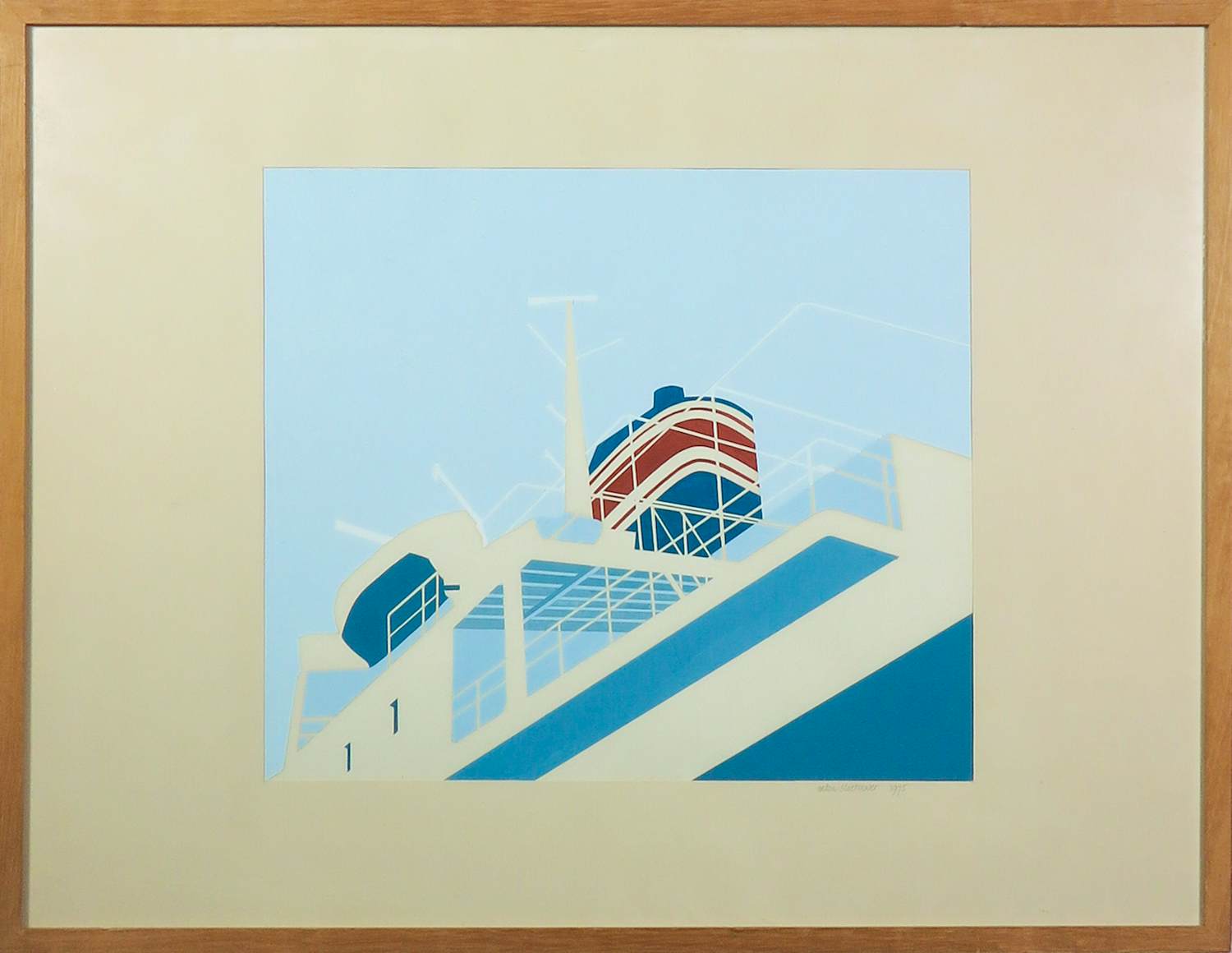 Anton Slothouwer - Gouache op papier, Zonder titel - Ingelijst verkocht voor € 40!