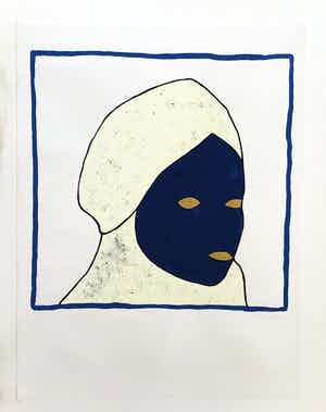 Evelyn Jansen - Zeefdruk met bladgoud, gesigneerd, titel Bildlich verkocht voor € 35!