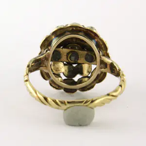 14k goud met zilver ring met roos geslepen diamant tot. 0.25ct – G/H - SI kopen? Bied vanaf 410!