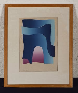 Wim Koster - Abstrakt III - 1976 - zeefdruk op papier - BKR Zaanstad kopen? Bied vanaf 20!