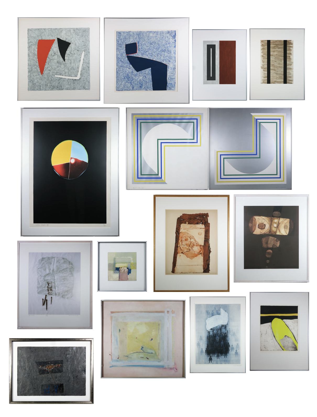Bert Loerakker - Willem Sanders, Ed Toorenburg, en anderen! Lot van 15 abstracte werken! kopen? Bied vanaf 250!