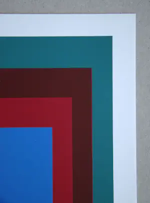Josef Albers - Homage to the Square - Protected Blue - Zeefdruk in 4 kleuren - 1971 kopen? Bied vanaf 120!