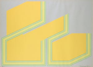 Jan van Goethem - Zeefdruk, Geometrische compositie - Ingelijst kopen? Bied vanaf 1!