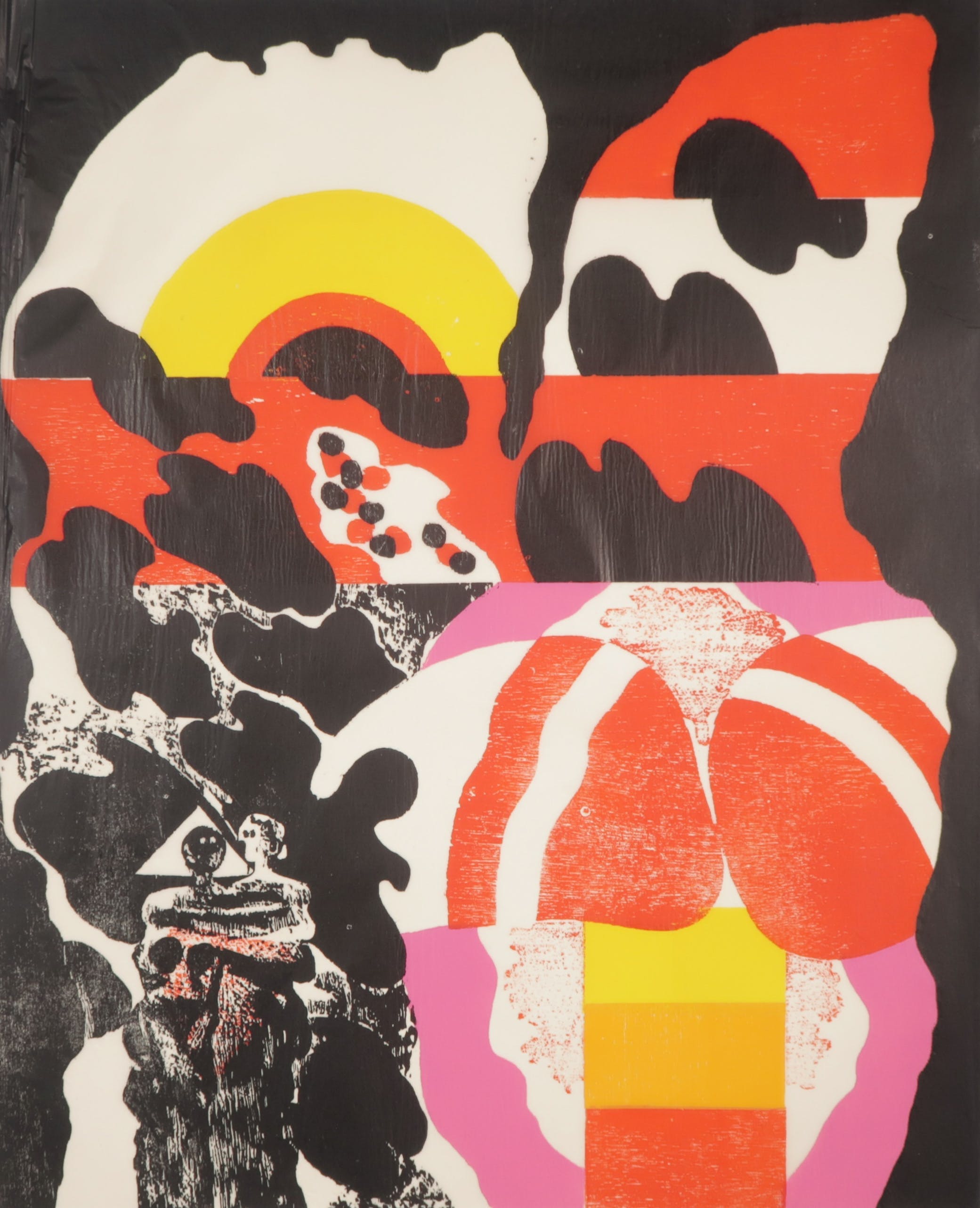 Jef Diederen - Houtsnede op Japans papier, Zonder titel verkocht voor € 50!