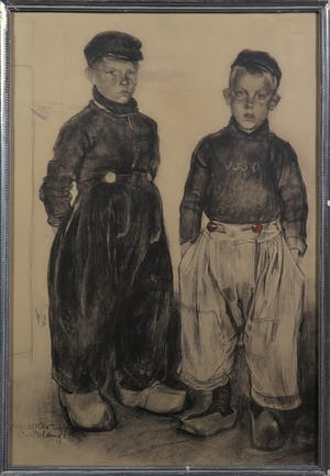 Cees Bolding - Lot van twee werken op papier, Volendam en Kuikentje kopen? Bied vanaf 1!