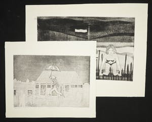 Frits Anton van der Horst - Lot van twee etsen, Ik zag 't einde aankomen en Scheiding kopen? Bied vanaf 1!