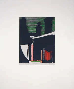 Gunther Borst - Linosnede, Avond in het poortje kopen? Bied vanaf 1!