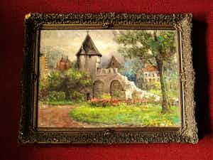Walter Neuhof - Omstreeks 1940 - Romantisch olieverf "Maastricht de pater VinckToren" gesigneerd verkocht voor € 10!