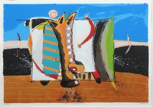 Cor de Jong - Zeefdruk, Het voorteken - Ingelijst kopen? Bied vanaf 1!