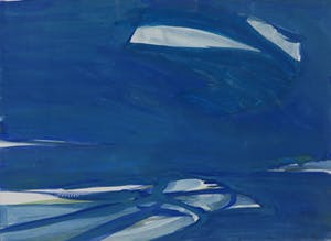 Paul Overhaus - Gouache op papier, Blauwe zee - Ingelijst (Zwaar) kopen? Bied vanaf 50!