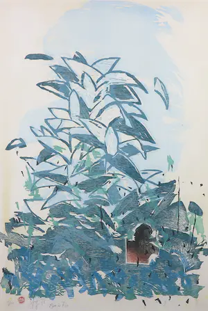 Fred de Jong - Houtsnede, Man in rio - Ingelijst kopen? Bied vanaf 1!