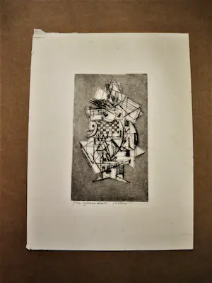 Buy Theo Beerendonk - jaren 60 - Fraaie droge naald Ets - 3e staat - "staand vrouwelijk naakt"? Bid from 36!