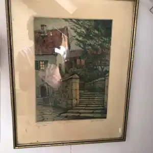 Friedrich Hartmann - Mesnerhäuschen Rothenburg o/d Tauber – handgekleurde ets kaufen? Bieten Sie von 80!