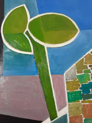 Willy Rams - Huis Boom Beest - Olieverf op paneel kopen? Bied vanaf 25!