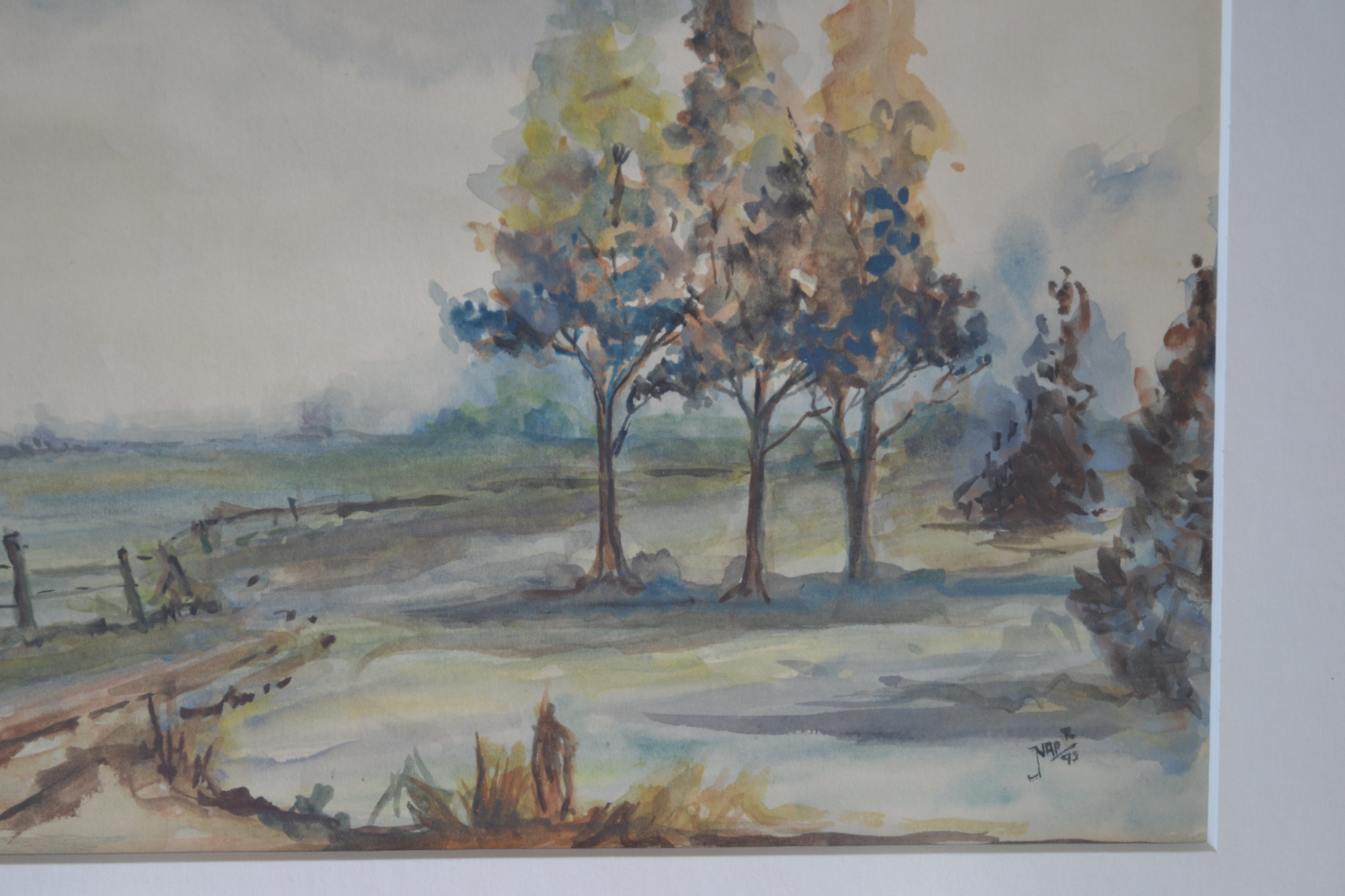 Niet of onleesbaar gesigneerd - Hollandse school (20ste eeuw) - Landschap met zandpad - Aquarel kopen? Bied vanaf 1!